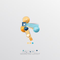 Glossy paper style geometric abstract infographic design N92