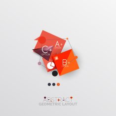 Glossy paper style geometric abstract infographic design N95