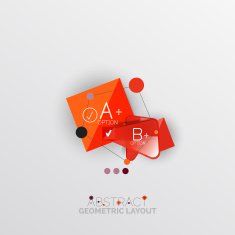 Glossy paper style geometric abstract infographic design N96
