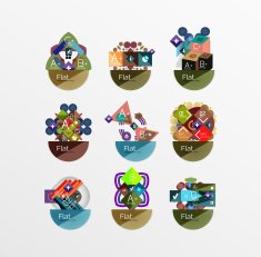 Set of abstract geometric shapes with options N68