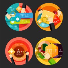 Set of option presentation labels flat design web infographic boxes N20
