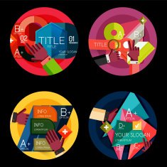 Set of option presentation labels flat design web infographic boxes N21