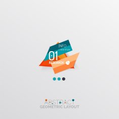 Glossy paper style geometric abstract infographic design N97