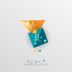 Glossy paper style geometric abstract infographic design N98