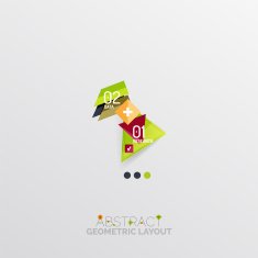 Glossy paper style geometric abstract infographic design N100