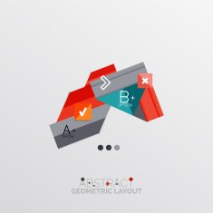 Glossy paper style geometric abstract infographic design N101
