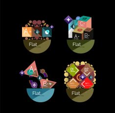 Set of abstract geometric shapes with options N79