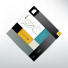 Modern graphics design square diagram Charts graphs and text fields