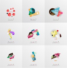 Set of paper graphic layouts N5