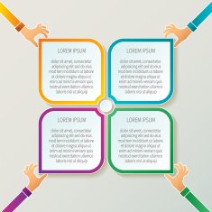 Abstract vector 4 steps infographic template in 3D style