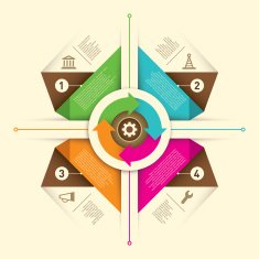 Modern business info graphic in color