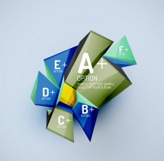 Geometric shapes with sample text Abstract template N287