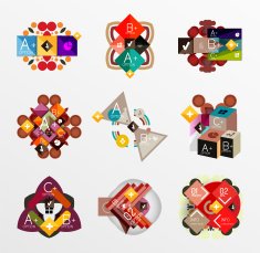 Set of abstract geometric shapes with options N83