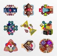 Set of abstract geometric shapes with options N84
