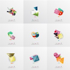 Set of paper graphic layouts N6