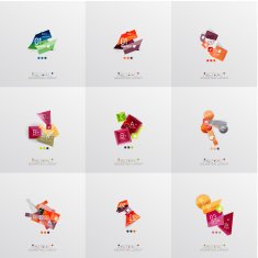 Set of paper graphic layouts N9