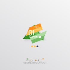 Glossy paper style geometric abstract infographic design N102