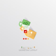 Glossy paper style geometric abstract infographic design N103