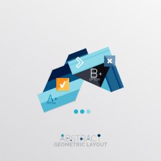 Glossy paper style geometric abstract infographic design N104