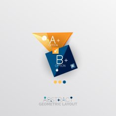 Glossy paper style geometric abstract infographic design N105