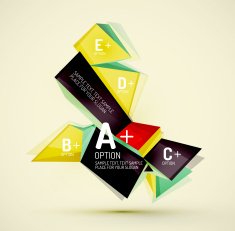 Geometric shapes with sample text Abstract template N309