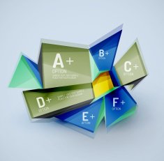 Geometric shapes with sample text Abstract template N318