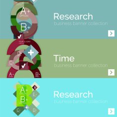 Flat design vector infographic banners with geometric infographics N169