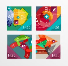 Flat design square shape infographic banner N5