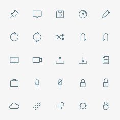 5x5 web minimal line icons