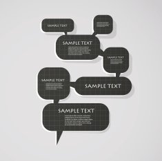 3D Connected Speech Bubble Set N2