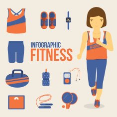 Infographic Fitness and Gym Icon Vector Illustration