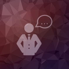 Male speech bubble in flat style icon