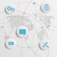 Vector abstract infographic network template N2
