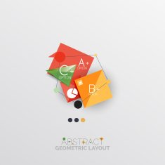 Glossy paper style geometric abstract infographic design N107
