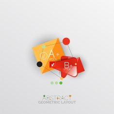 Glossy paper style geometric abstract infographic design N108