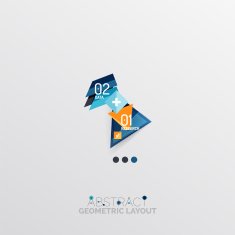 Glossy paper style geometric abstract infographic design N109