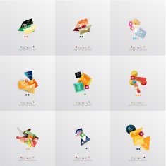 Set of paper graphic layouts N26