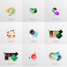 Set of paper graphic layouts N27