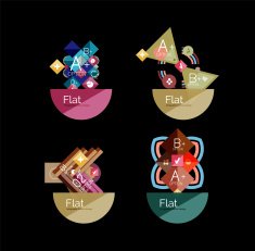 Set of abstract geometric shapes with options N99
