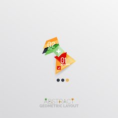 Glossy paper style geometric abstract infographic design N110