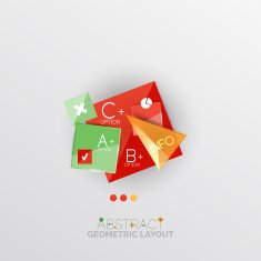 Glossy paper style geometric abstract infographic design N111