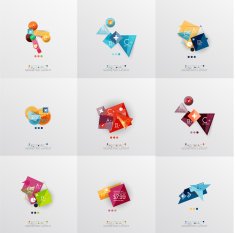 Set of paper graphic layouts N29