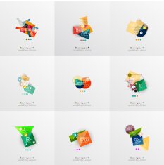 Set of paper graphic layouts N32
