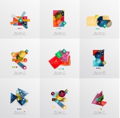 Set of paper graphic layouts N34