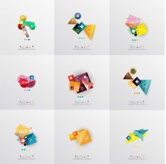 Set of paper graphic layouts N35