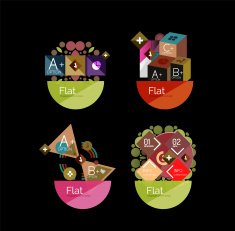 Set of abstract geometric shapes with options N109