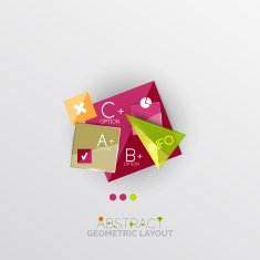 Glossy paper style geometric abstract infographic design N115