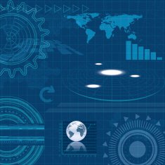 Infographic and hitech elements blue illustration