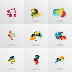 Set of paper graphic layouts N36
