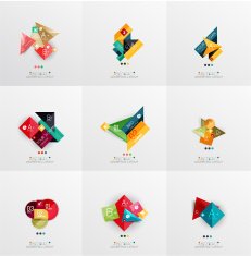 Set of paper graphic layouts N37